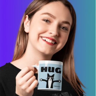 TAZA TUXEDO CAT ART COFFEE MUG, PANDA KITTY PERSONALIZA