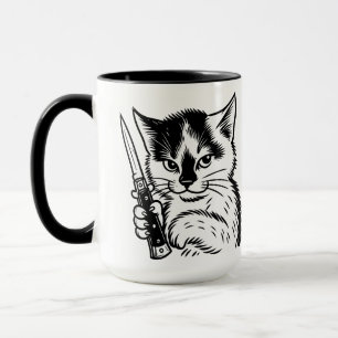 Taza Tuxedo Cat Switchblade Actitud por Phil Elmor