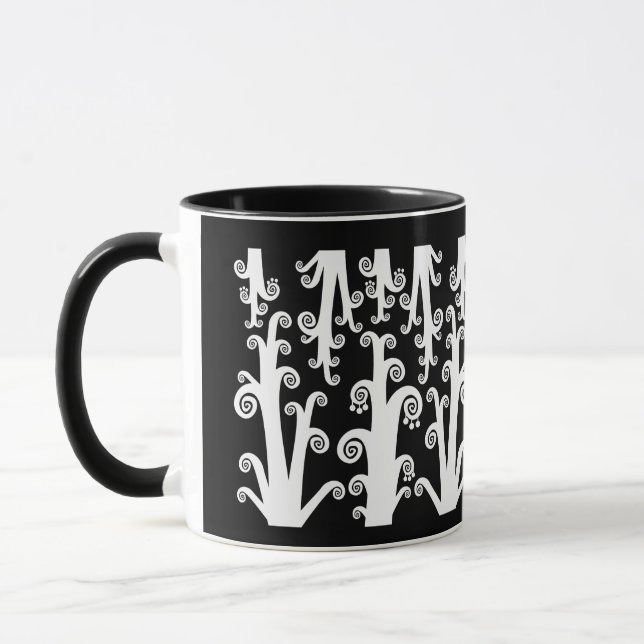 Taza Twirly Stalks - Blanco y negro (Izquierda)