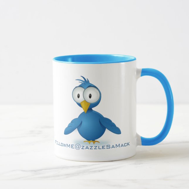 Taza Twitter Sígueme por su nombre de usuario (Derecha)