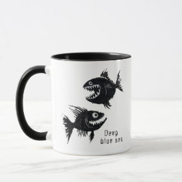 Taza Two scary fish, personalized