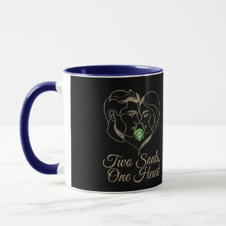Taza Two Souls, One Heart – Elegant Romantic Line Art  