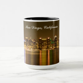 Taza Typography Black Gold San Diego Souvenir
