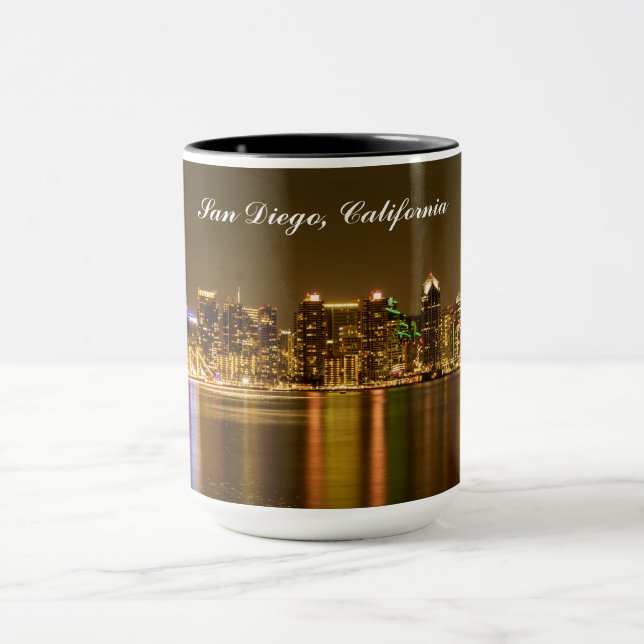 Taza Typography Black Gold San Diego Souvenir (Centro)