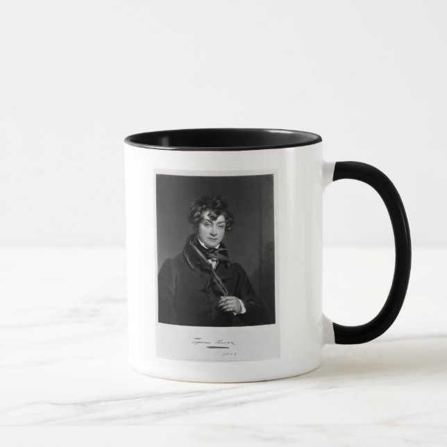 Taza Tyrone Power, grabado por las arenas de James, (Derecha)