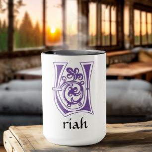 Taza U de la Capital Decorativa Botánica Medieval