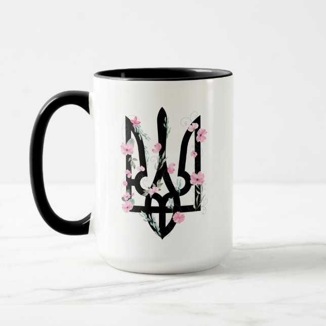 Taza UCRANIA. Escudo de Armas. Tridente. Tryzub.  (Izquierda)
