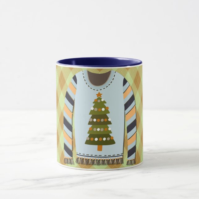 Taza Ugly Sweater Cute in Green and Blue Mug (Centro)
