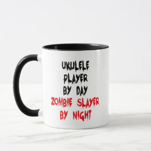 Taza Ukulele Player Zombie Chiste