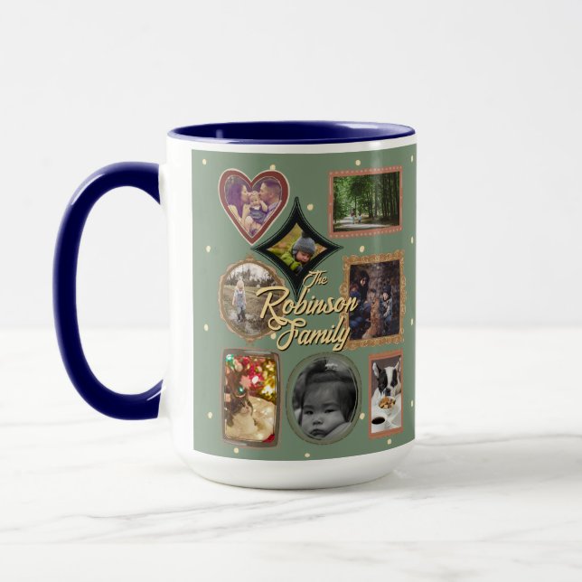 Taza Ultimate 12 Photo Family Retro Frame Collage (Izquierda)