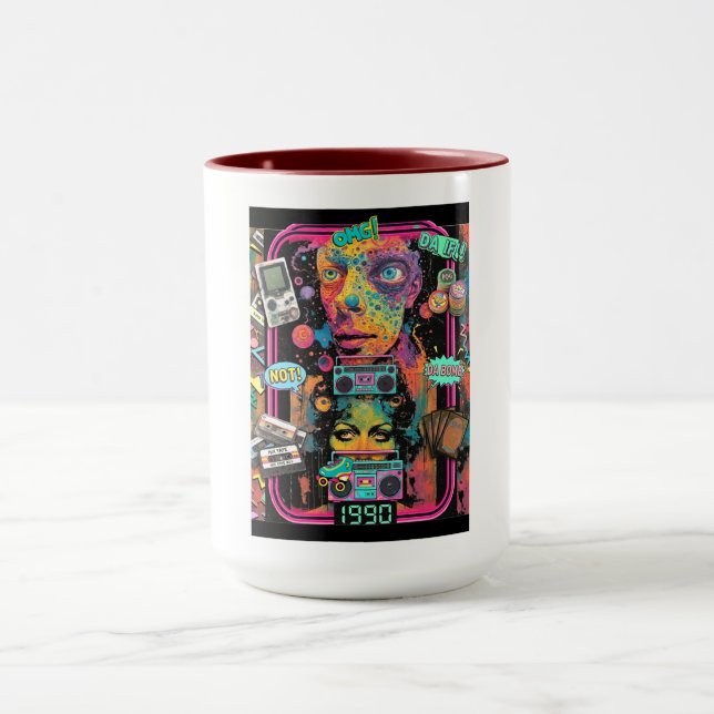 Taza Ultimate 90s Nostalgia Pop Art Collage (Centro)