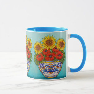 Taza Umbria Bouquet Poppy Sunflower Coffee Mug