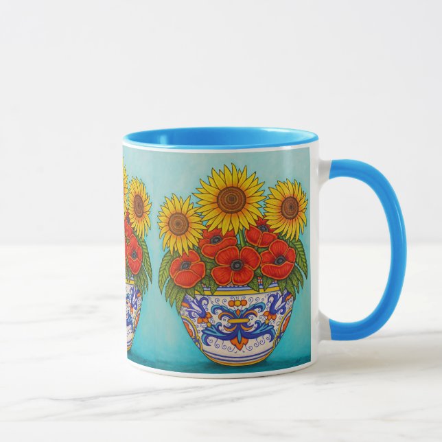 Taza Umbria Bouquet Poppy Sunflower Coffee Mug (Derecha)