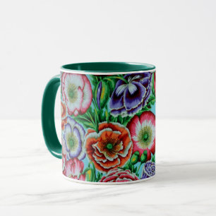 Taza Un alegre Philip Jacobs Fabric Poppy Garden Mug