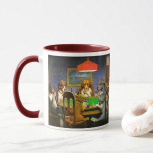 Taza Un amigo necesitado Perros jugando póquer divertid