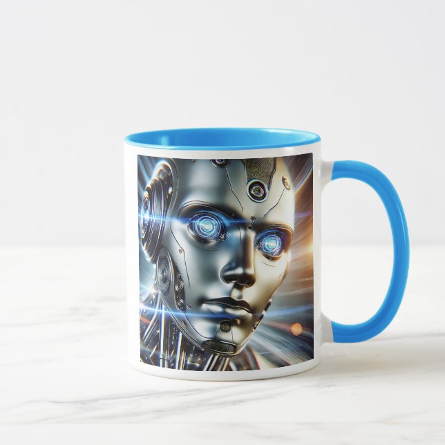 Taza Un androïde étincelant venu d’un futur lointain. (Derecha)