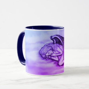 Taza Un ángel durmiente en las nubes del cielo