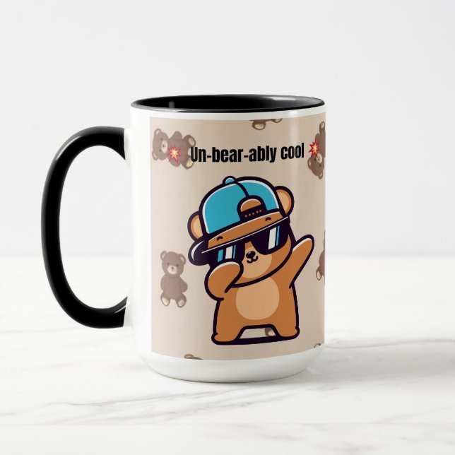 Taza Un-Bear-ably Cool | Cute Bear Coffee Mug (Izquierda)