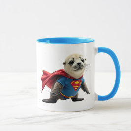 Taza Un bébé phoque super-héros.