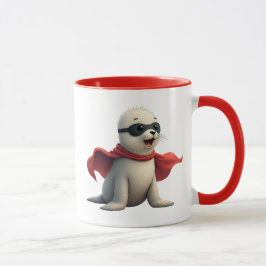 Taza Un bébé phoque super-héros.