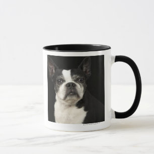 Taza Un Bosten más viejo Terrier en fondo negro