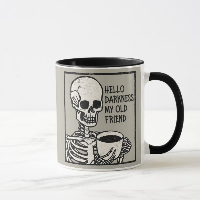 Taza Un café divertido Hola Oscuridad Mi viejo amigo (Derecha)