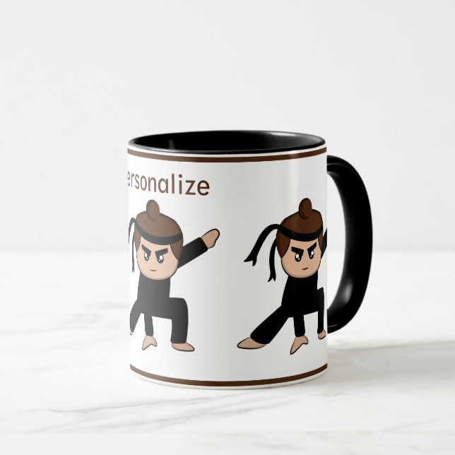 Taza Un café pequeño Ninja lindo (Anverso derecho)