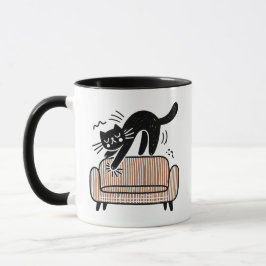 Taza Un capo negro caprichoso que resalta el sofa