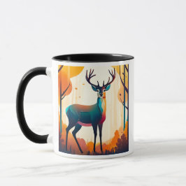 Taza Un cerf imposant figé dans les bois.