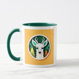 Taza Un Cerf Stylisé avec Forêt