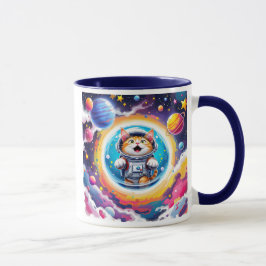 Taza Un chat astronaute flottant dans l’espace.