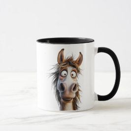 Taza Un cheval cartoon complètement fou.