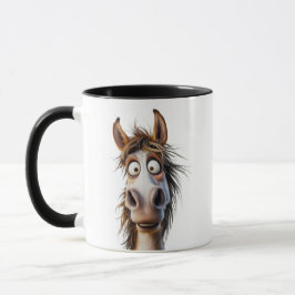 Taza Un cheval cartoon complètement fou.