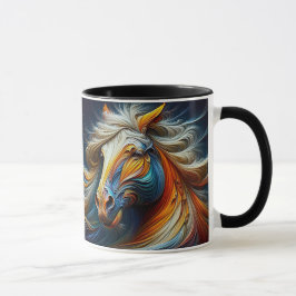 Taza Un cheval crinière au vent.
