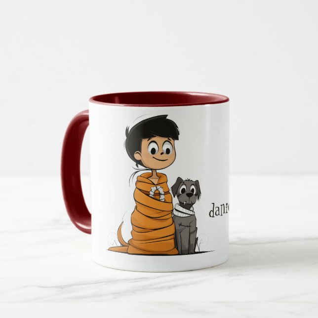 Taza Un chico lindo y un perro fantasmal (Anverso izquierdo)