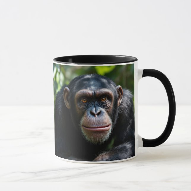 Taza Un chimpanzé te fixe droit dans les yeux. (Derecha)