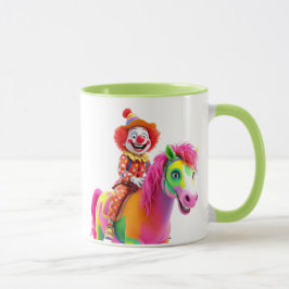 Taza Un clown en costume à pois et un pantalon assorti.