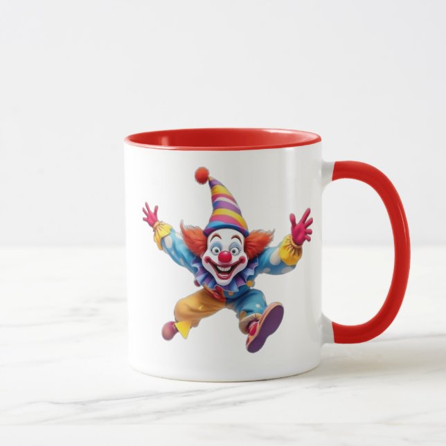 Taza Un clown rigolo saute en l'air en rigolant. (Derecha)