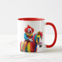 Taza Un clown rigolo sur son cheval.