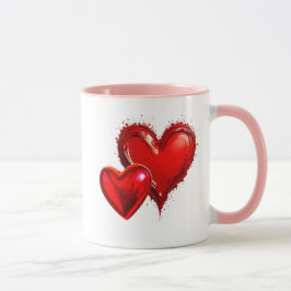 Taza Un coeur pour madame et uncoeur pour monsieur.