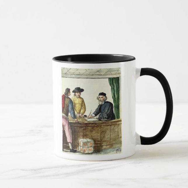 Taza Un comerciante judío con dos clientes (Derecha)