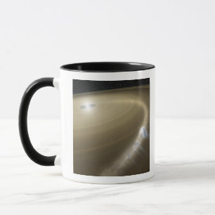 Taza Un cometa que es rasgado a los fragmentos
