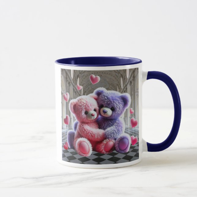 Taza Un couple de nounours en peluche. (Derecha)