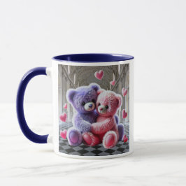 Taza Un couple de nounours en peluche.