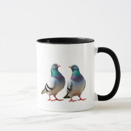 Taza Un couple de pigeon se promènent en ville.