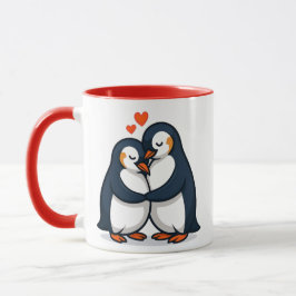 Taza Un couple de pingouin très amoureux.