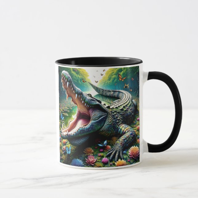 Taza Un crocodile la gueule ouverte. (Derecha)
