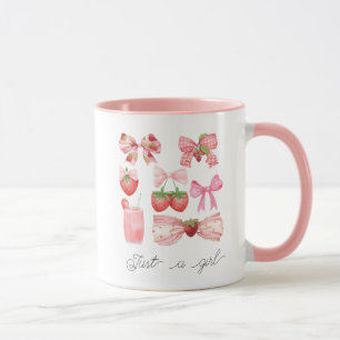 Taza Un croquette de fresa Chica se vuelve estética