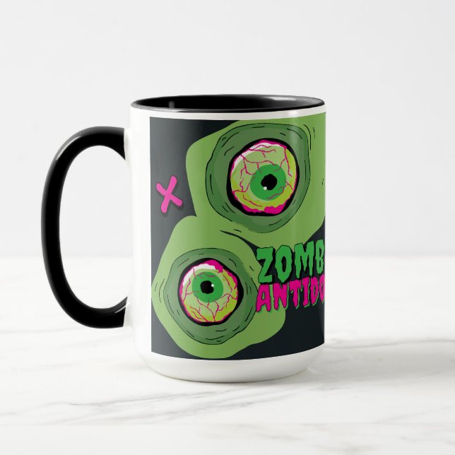 Taza Un curioso antídoto zombie de los no muertos (Izquierda)
