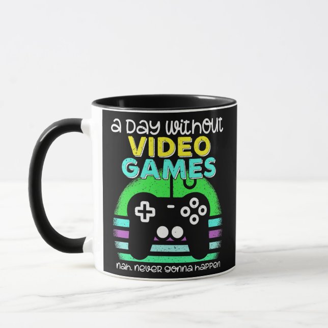 Taza Un día sin juegos de video niños jóvenes juegan (Izquierda)
